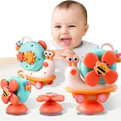 Rotation Feature Windmill Toys Suction Cups Sensory Car Baby Toddler Fine Motor Toys  High Chair