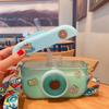 Bollitore per fotocamera carino da 400 ml Bottiglia d'acqua creativa per bambini con cannuccia Tazza per acqua potabile in plastica con cinturino portatile anticaduta per esterno