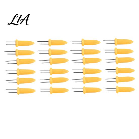 Kitchen Gadgets for Grilling Stainless Steel Corn Holders, Heat Resistant Shaped Handles, Double Skewers Needle Set Outdoor Camping And Home Barbecue