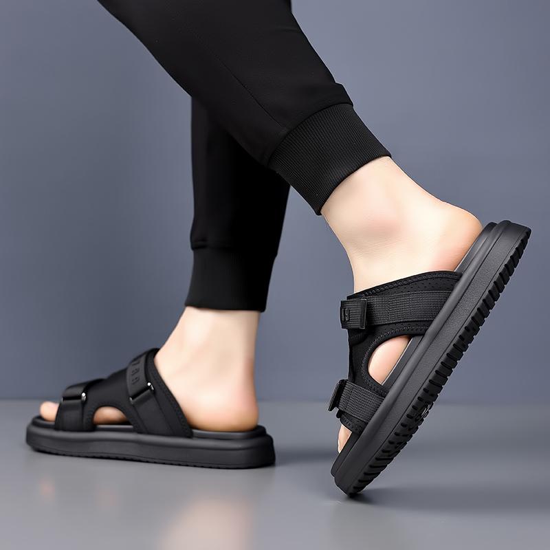 Fashion Comfortable Slip on Mens Half Drag Beach Cool Slippers Men's Office Dress Mesh Cloth Walking Shoes Non-Slip Casual Man Loafers