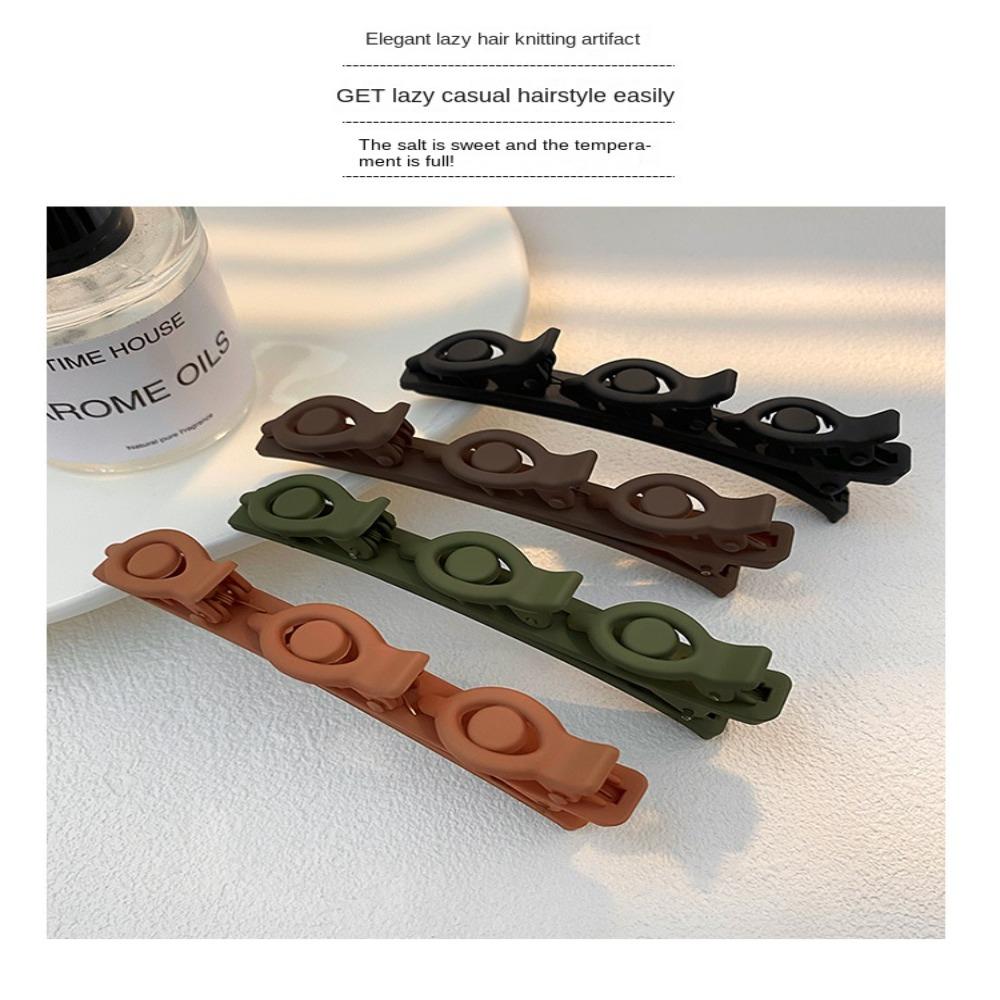 Dwuwarstwowa pleciona spinka do włosów Jednolity kolor Spinka typu kaczy dziób Kobiety Wsuwka Lenie akcesorium do włosów