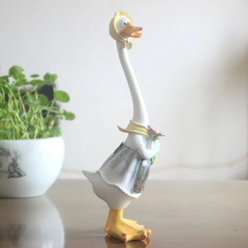 Creative Cartoon Simulation Duck Home Garden Garden Ornaments Resin Animal Painting Crafts