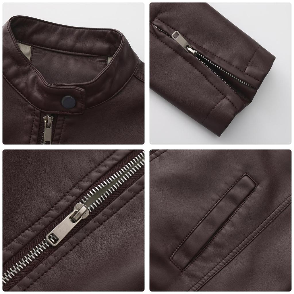 Women’s Leather Suede Jackets Faux Leather Fleece Lined Zip Up Motorcycle Coats Bomber Jacket Fashion Street Wear