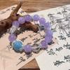 Natural Lavender Amethyst Crystal Bead Bracelet With Large 12mm Faceted Stones Elegant Boho Womens Handmade Jewelry
