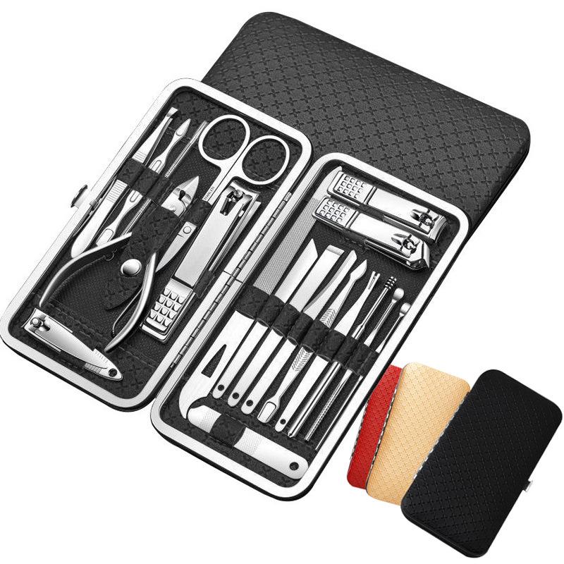 19-Piece Nail Care Set: Cuticle Nippers, Nail Clippers, Art Tools