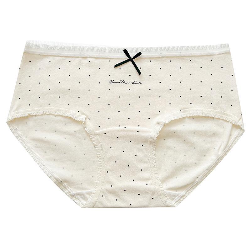 Girls' Pure Cotton Breathable Briefs, Mid-Waist with Sweet Bowknot, Antibacterial & Comfortable, Full Cotton, Extended Crotch