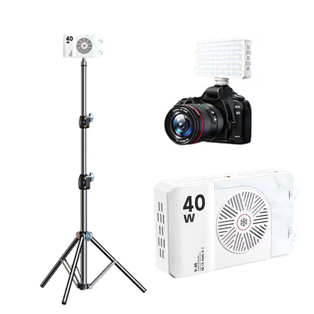 Portable Led Video Light 40W Cri/Tlci 96+ 2700-6200K Bi-Color 6400mah Min Handle Portable Oncamera Photography Light