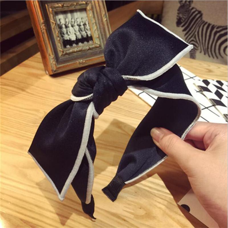 Koreanische Boutique Haarband Schwarz Weiß Schleife Stirnband Frauen Mädchen Haar Kopf Reifen Bänder Accessoires Für Frauen Scrunchy Haarbänder