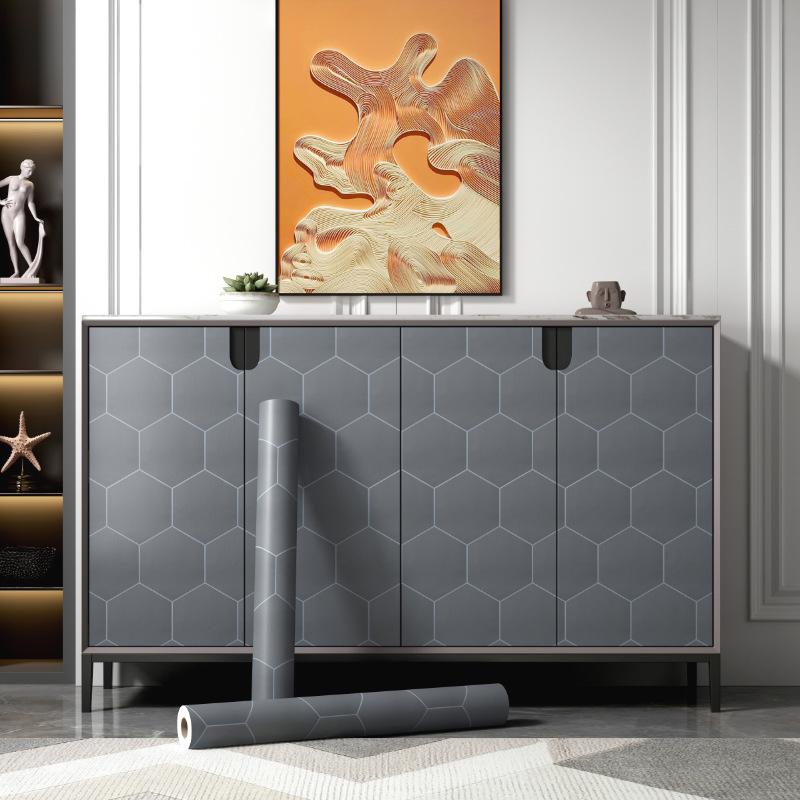 Gray Waterproof Self-Adhesive Wallpaper for Bedroom, Living Room, Dorm, or Shop Decor.