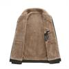 Winter Men New Polo Collar Versatile Fashion Business Casual Thickened Leather Jackets