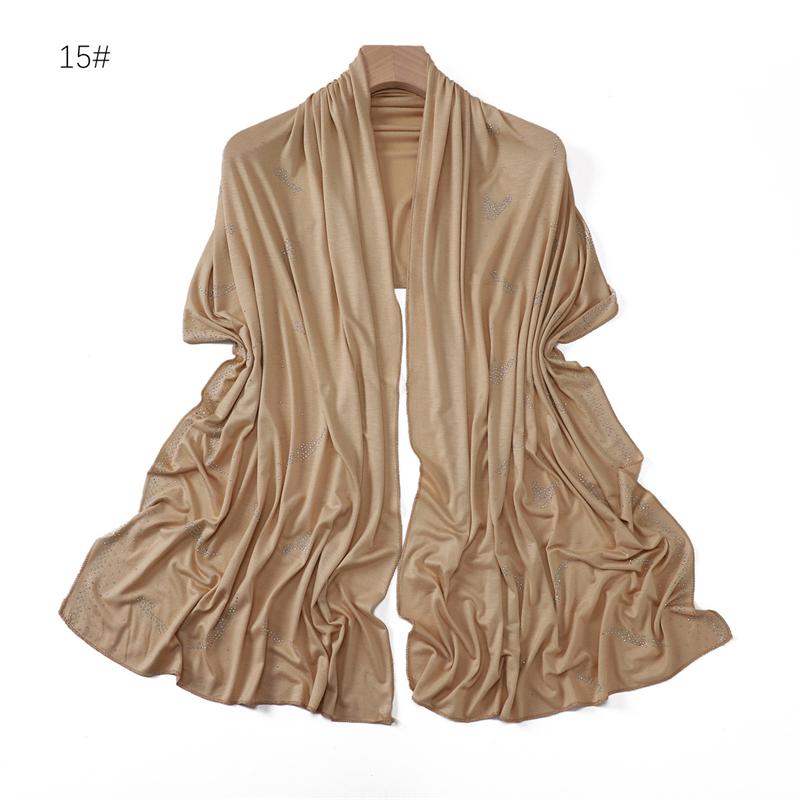 Muslim Solid Jersey Hijab Scarf for Women Cotton Square Head Wrap Scarves Jersey Hijabs Islamic Turban Headband Shawl Scarves