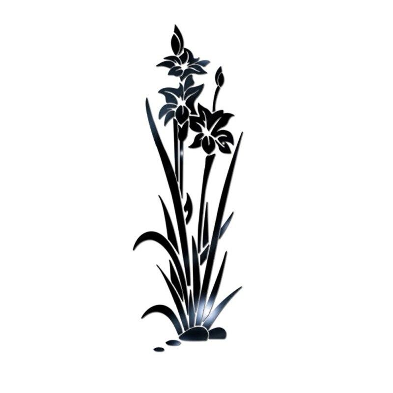 3D-DIY-Blumen-Spiegel-Wandaufkleber, abnehmbarer Acryl-Kunstwandaufkleber für Wohnzimmer, Schlafzimmer, TV, Wand, Heimdekoration