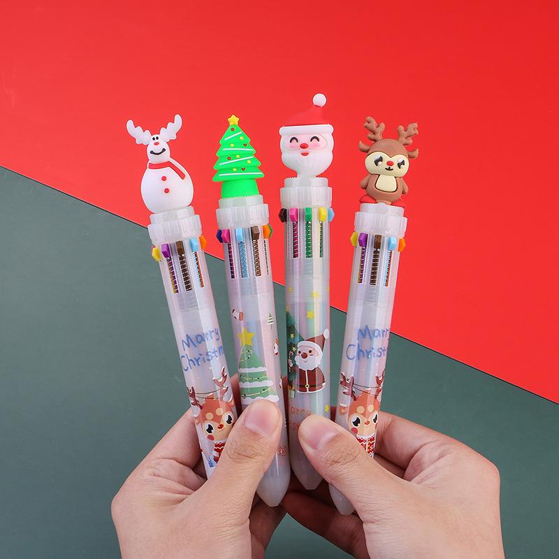 Penna a sfera festiva a dieci colori: Regalo di Natale perfetto e accessorio per diario