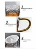 Hey LiLac 100ml Fish Scale Pattern Lead-free Borosilicate Heat-Resistant Glass Handle Cup