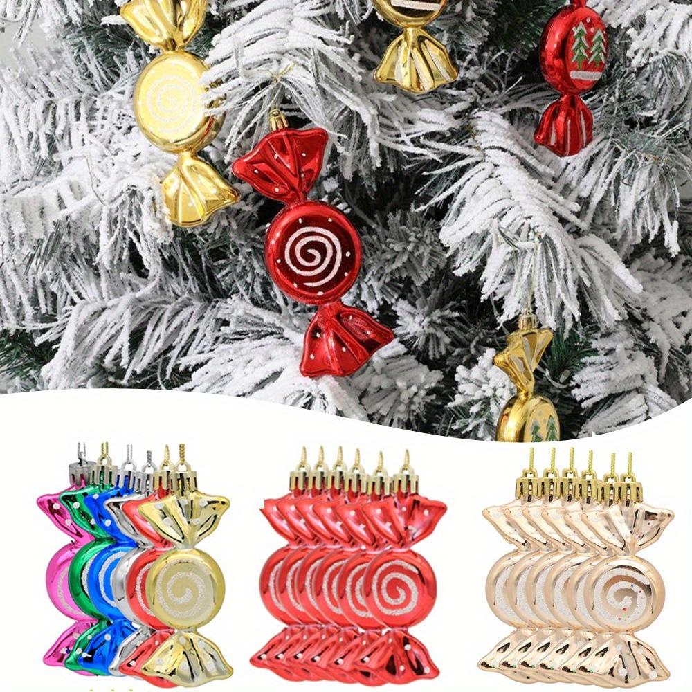 Weihnachts-Hängebonbon-Ornamente Kunststoff Bunte Zeichnungen Feiertagsanhänger Zuckerstangen-Ornamente Dekorative Kugeln Wohnungsdekorationen