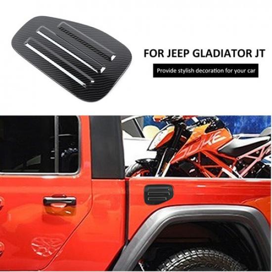 Carbon Fiber Door Filler Fuel Tank Gas Cap Cover Trim For Jeep Gladiator JT 18+