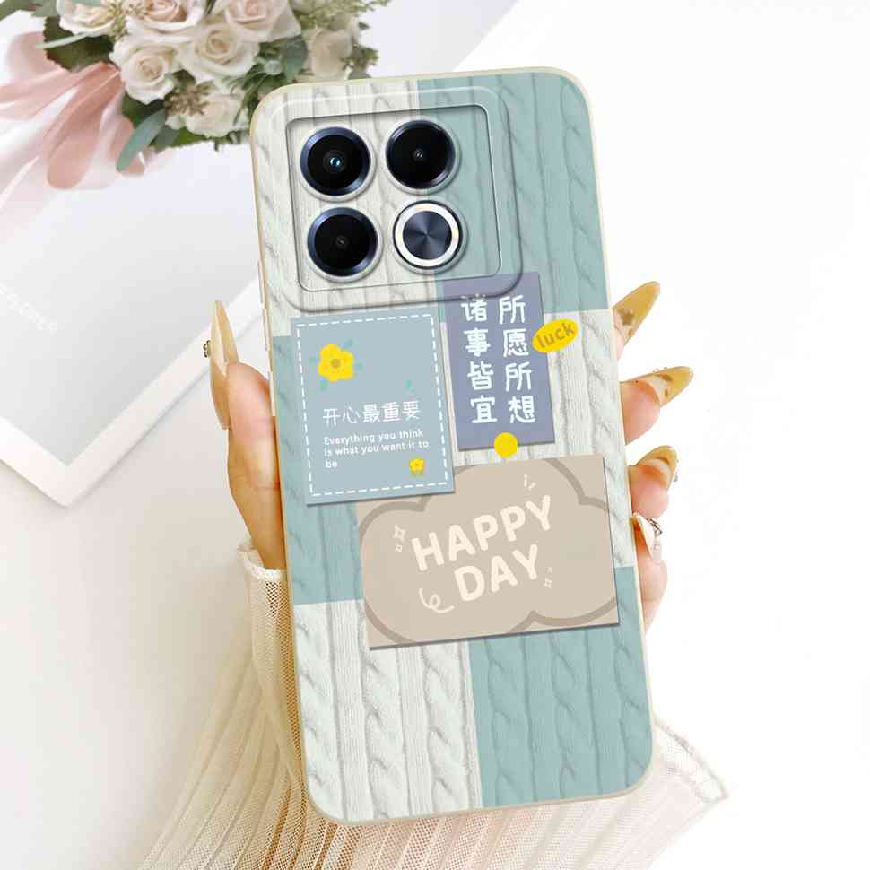 For Infinix Note 40 5G Case X6852 Soft Slim Rabbit Sunflower Back Cover Fundas For Infinix Note40 Note 40 5G Shell Bumper