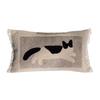 Medieval Critter Embroidery Cushion Cover Puppy Kitten Coffee Brown Washable Home Decoration Pillow Cover 30x50CM