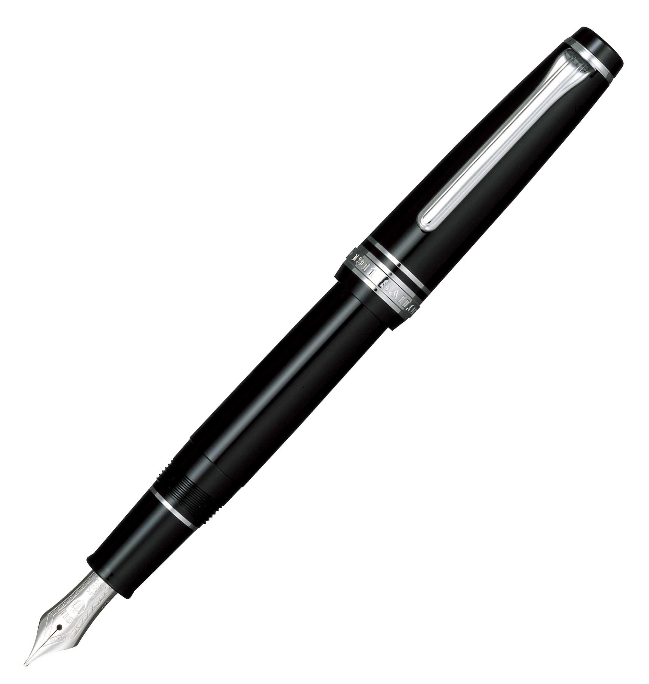 

Перьевая ручка Sailor Professional Gear Slim Silver Black Fine Point 11-1222-220
