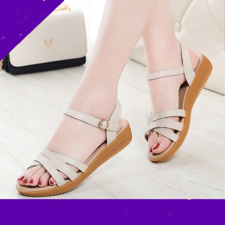 beef tendon sole sandals women's summer 2025 new fashion flat-soled leather sandals women's soft-soled cool slippers women's shoes