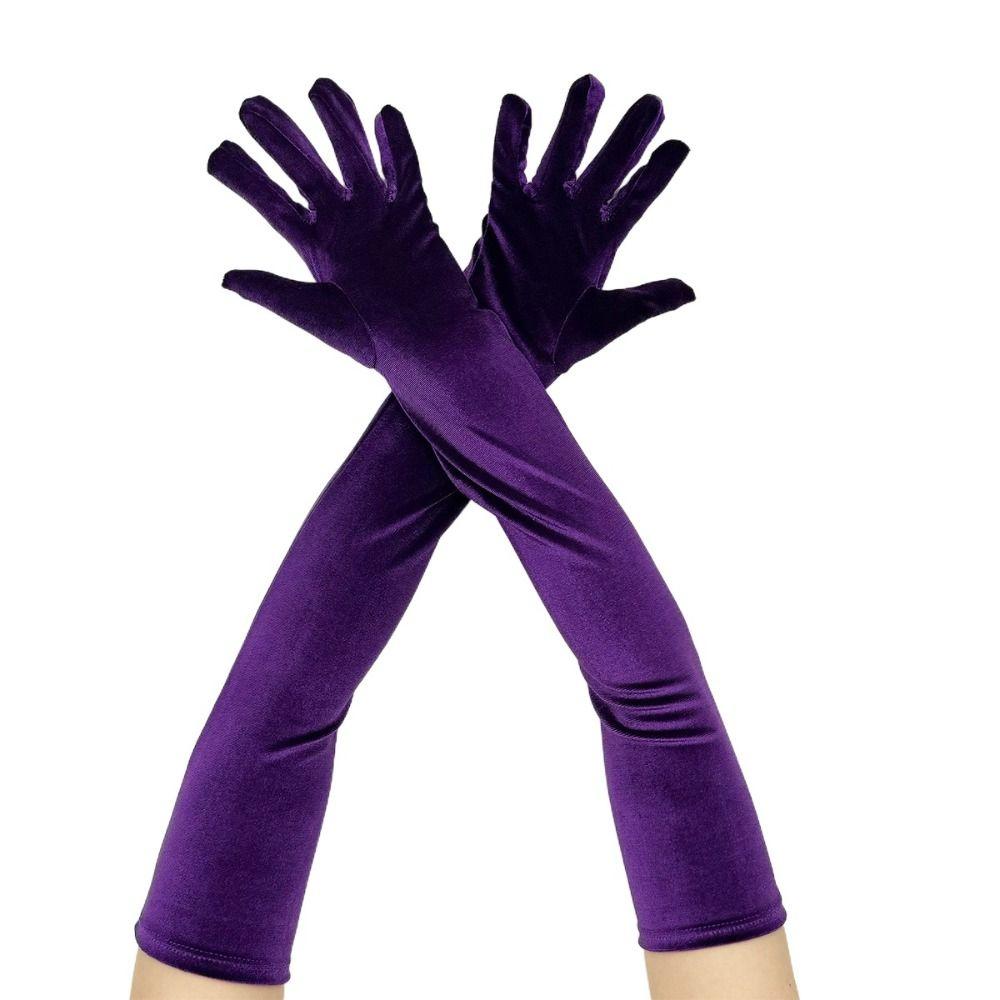 Elastic Party Gloves Plush Etiquette Mittens Elegant Long Gloves  Autumn