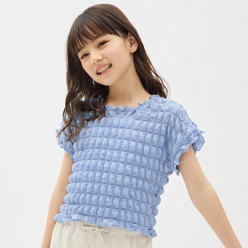 

GU by Uniqlo GIRLS дизайн с сборкой T с коротким рукавом