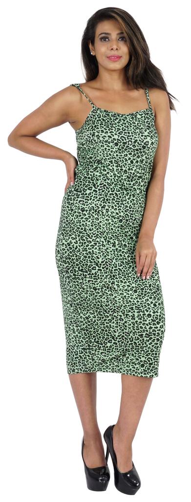 Inkmeso Womens Sexy Spaghetti Strap Dress Printed Bodycon Club Party Midi