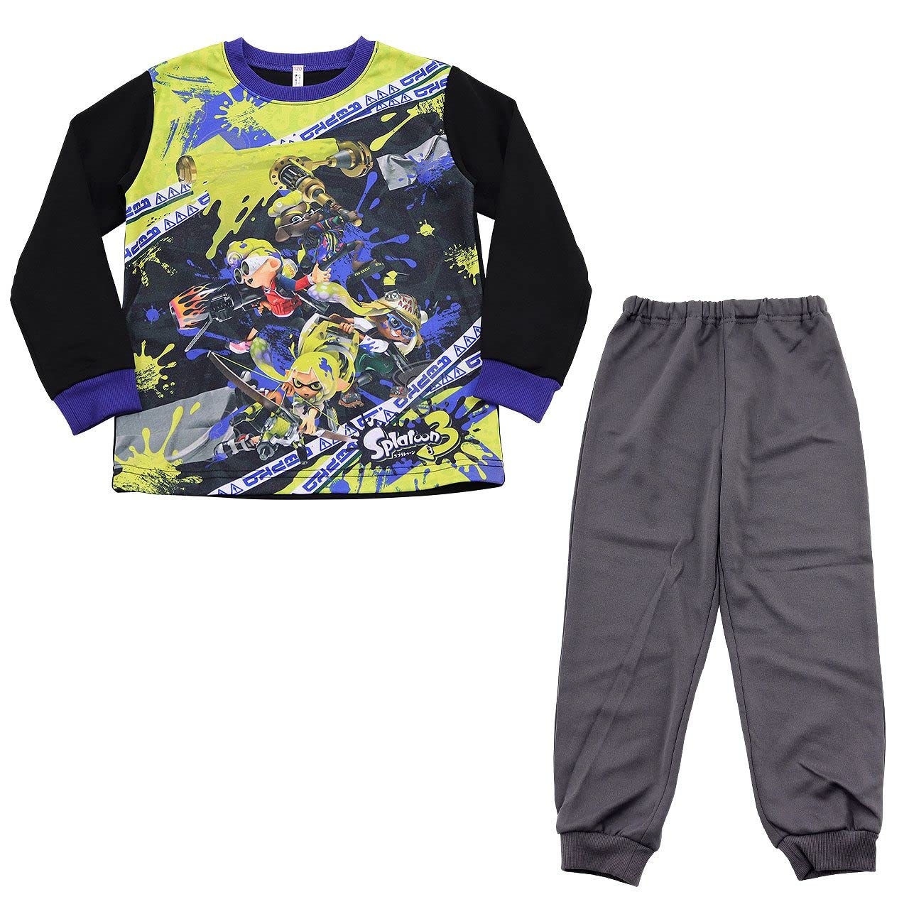 

Splatoon 3 Long Cardboard Pattern A Black [Bandai] Pajamas, Glow-in-the-Dark Pajamas, Sleeve, Knit, [2630657], 130cm, [B]
