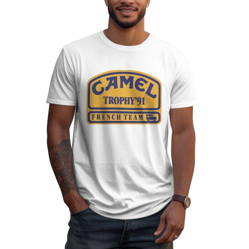 

Мужские летние футболки с принтом на заказ Camel Trophy 91, оверсайз, летние, хлопковые, повседневные, топы, мужская одежда, стритвир S