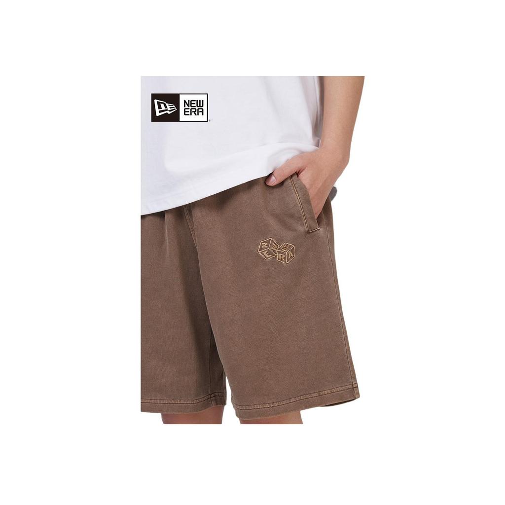 New Era SS24 Graduation Celebration Series Washed Vintage Simple Embroidery Breathable Loose Casual Shorts Unisex Shorts Brown 14341350