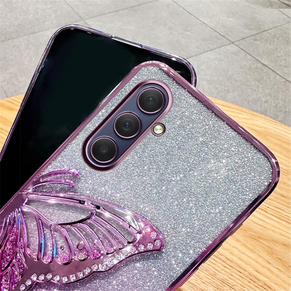 Gradient Butterfly Quicksand Phone Case For Samsung Galaxy M55 M54 M34 M14 M53 M52 M51 M23 M33 M21 M31 F15 Soft Silicone Cover