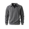 Men's Cable Knit Sweater Half Zip Polo Collar Casual Knitted Top
