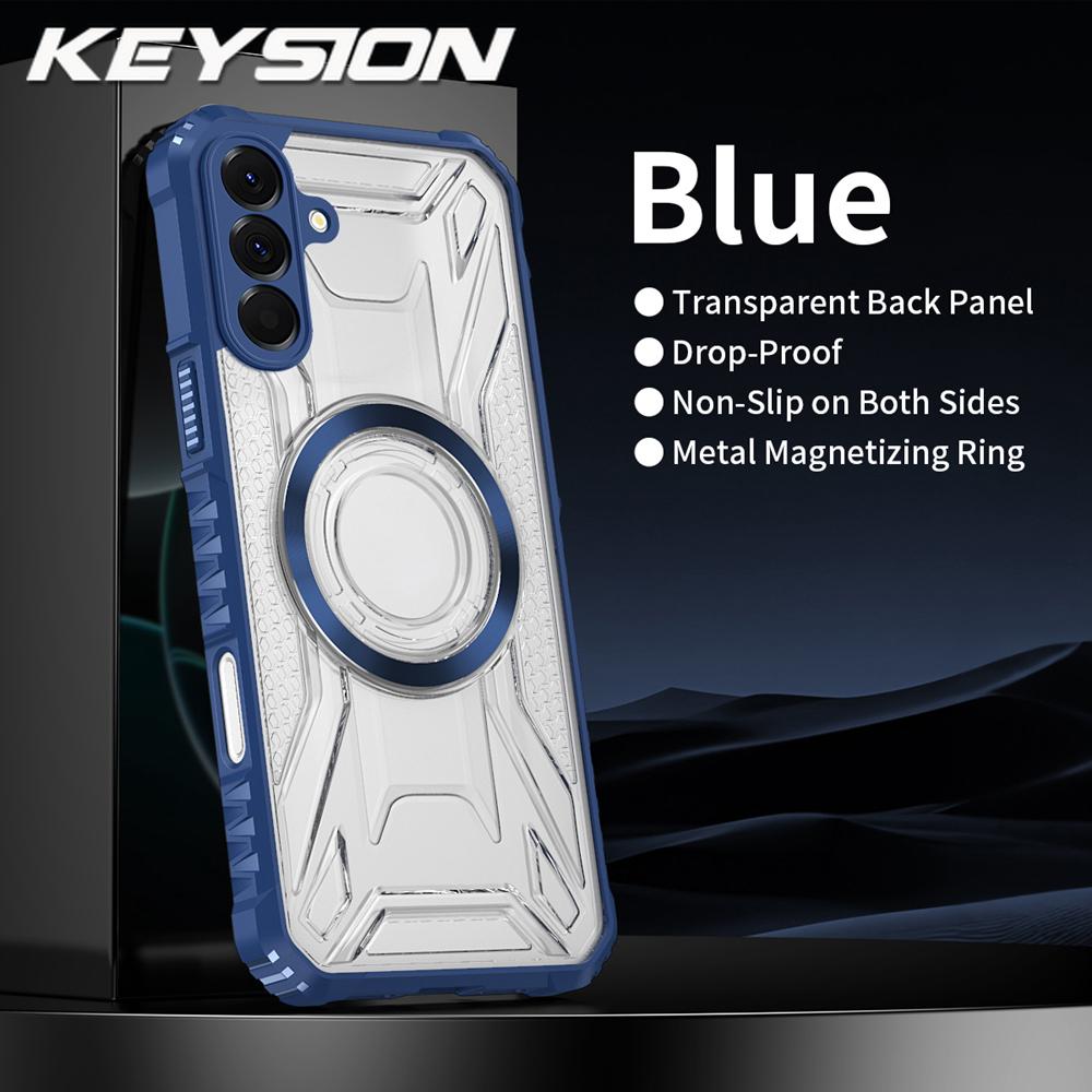 KEYSION Transparent Magnetic Case for Samsung A56 5G A36 A26 Soft Silicone+PC Shockproof Phone Back Cover for for Galaxy A16 5G