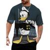 Disney Sommer Herren Niedliches Donald Duck T-Shirt Cartoon Top T-Shirt Herren und Damen Lustige Kurzarm Kleidung Lässige Streetwear