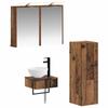 Bathroom Cabinet Set 4 Pcs Reclaimed Wood Look 43 X 16 X 62.5 Cm