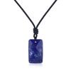 Lapis Lazuli Plate Adjustable Length Power Stone Necklace for Women and Men [KOAI]