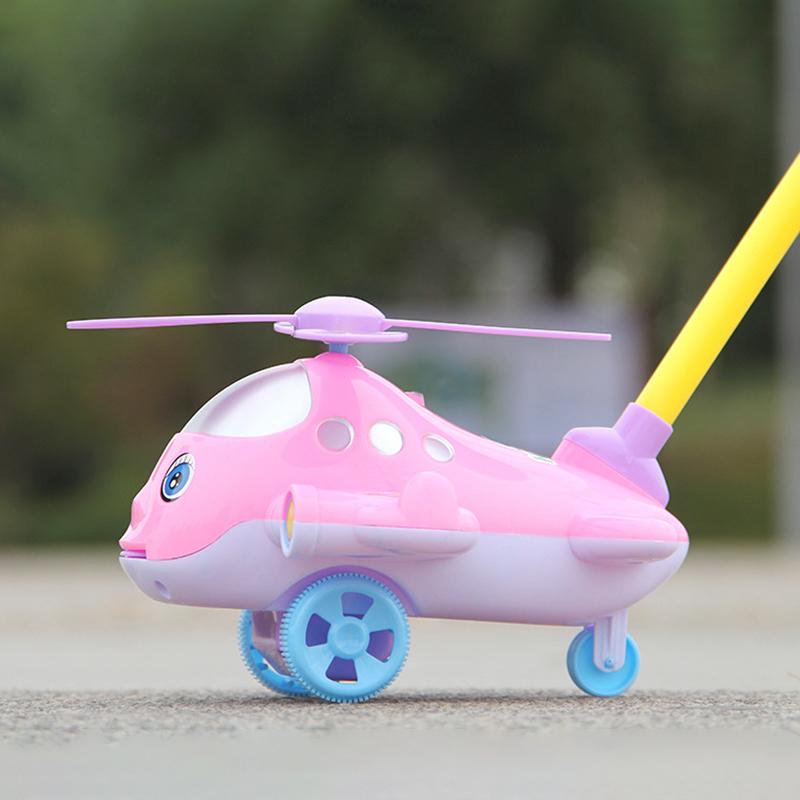 1ks Vocalization Teleskopická vrtule Tongue Rotate Roztomilá malá letadla Dětský vozík pro batolata Creative Pink Vehicles Toys