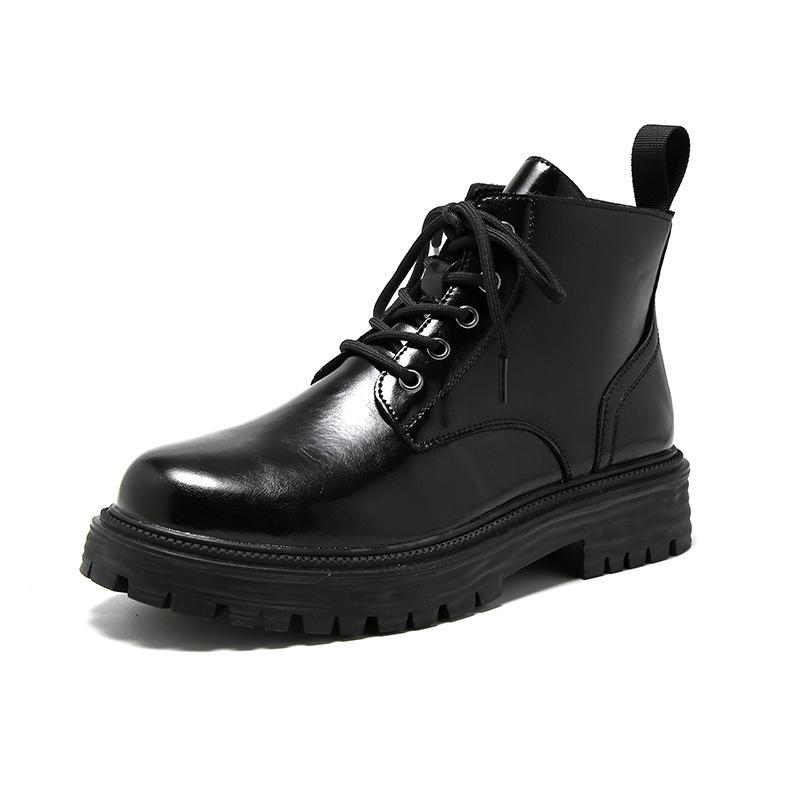 

Retro boots 2025 new Korean version autumn and winter round head lace-up casual and bare boots British Martin boots 7715-R 38 чёрный