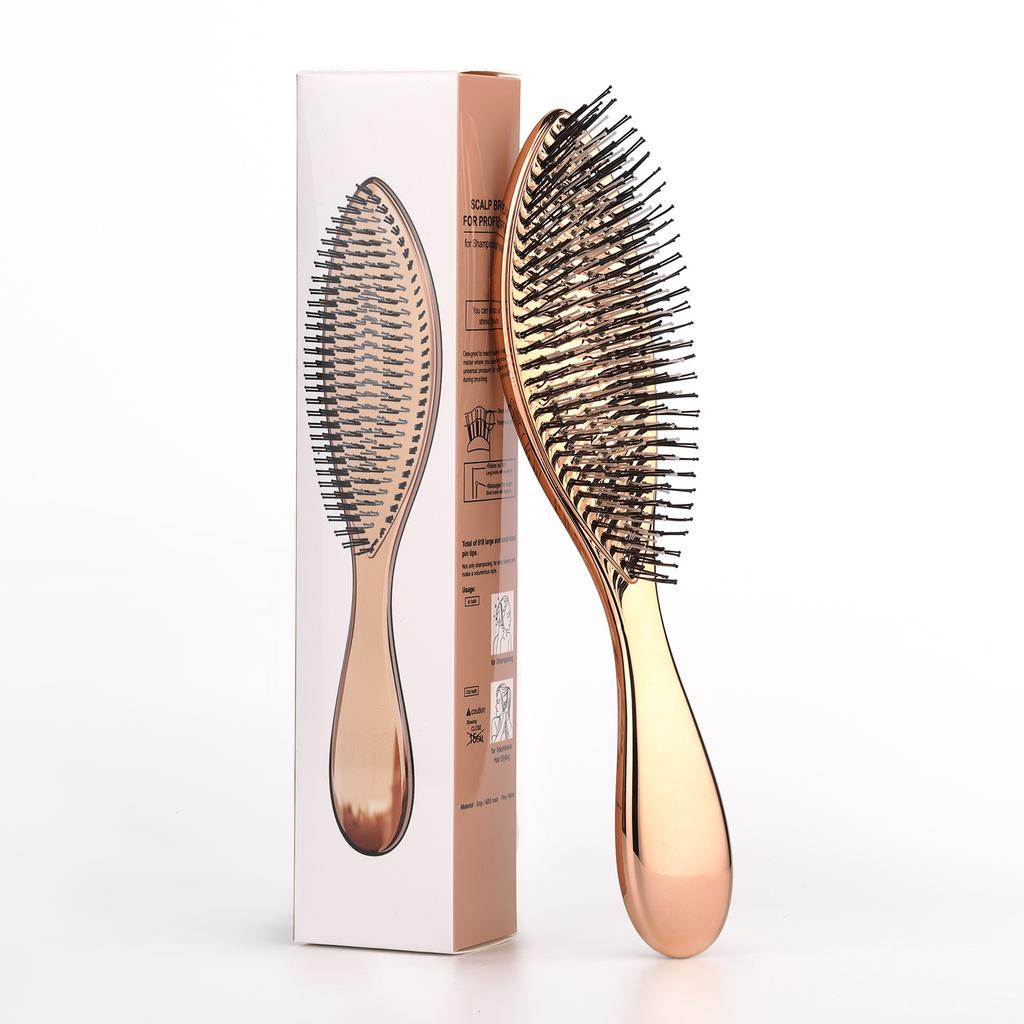 Premium Head Massager Scalp Brush Rose Gold ABS Plastic Wet Dry Hair Detangling Shampoo Massage Comb Styling Accessories