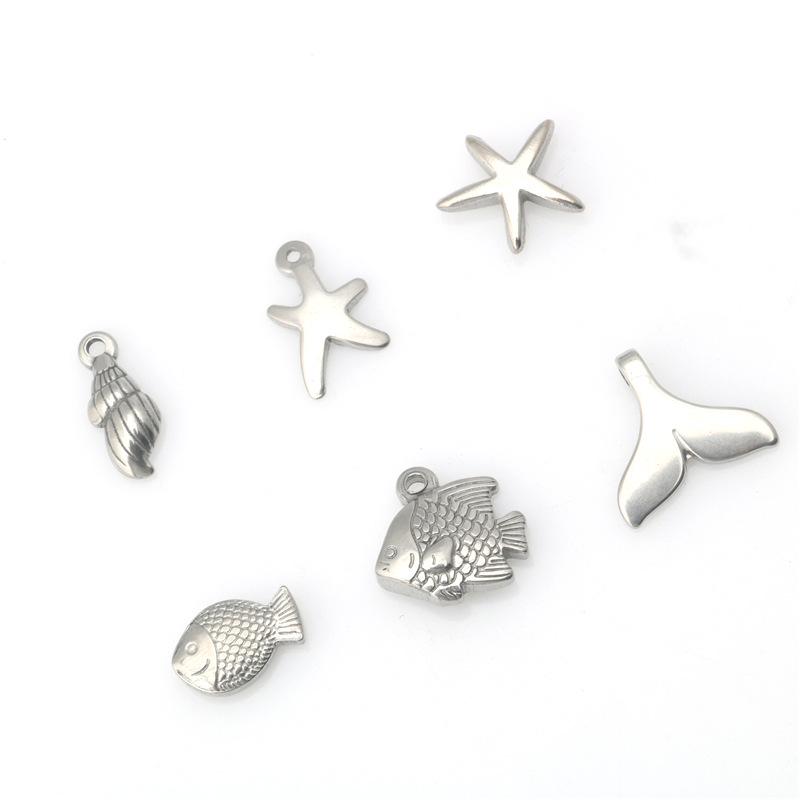 

Titanium Steel Starfish & Fish Tail Charm Pendant for DIY Necklaces and Bracelets Model 1#
