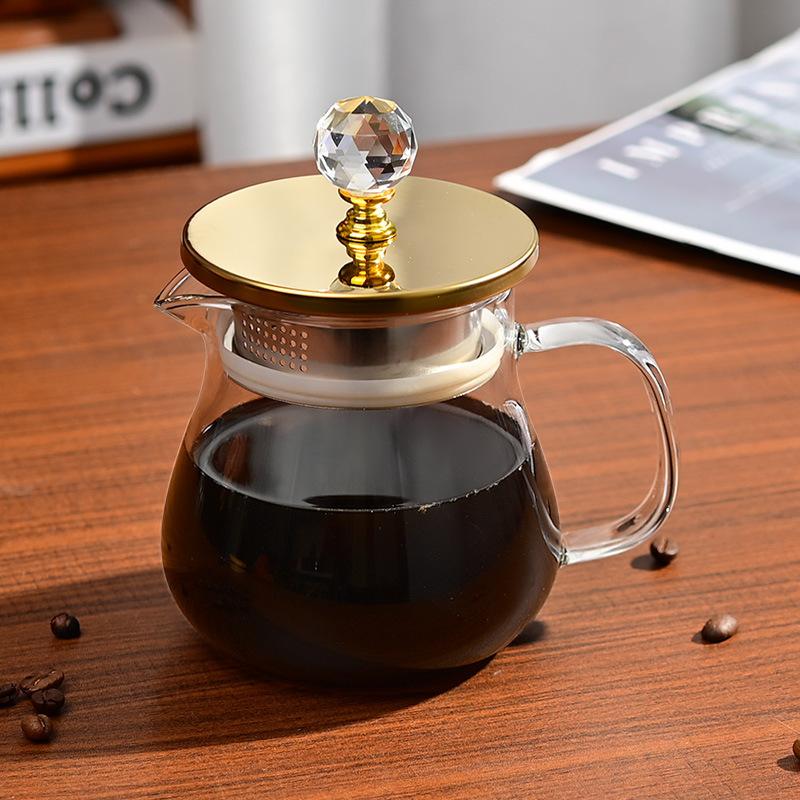 Kaffekanna i glas Stor kapacitet hög borosilikat värmebeständig kalltålig glaskanna Uppvärmning hushåll kallbryggningskanna Handbryggningskanna