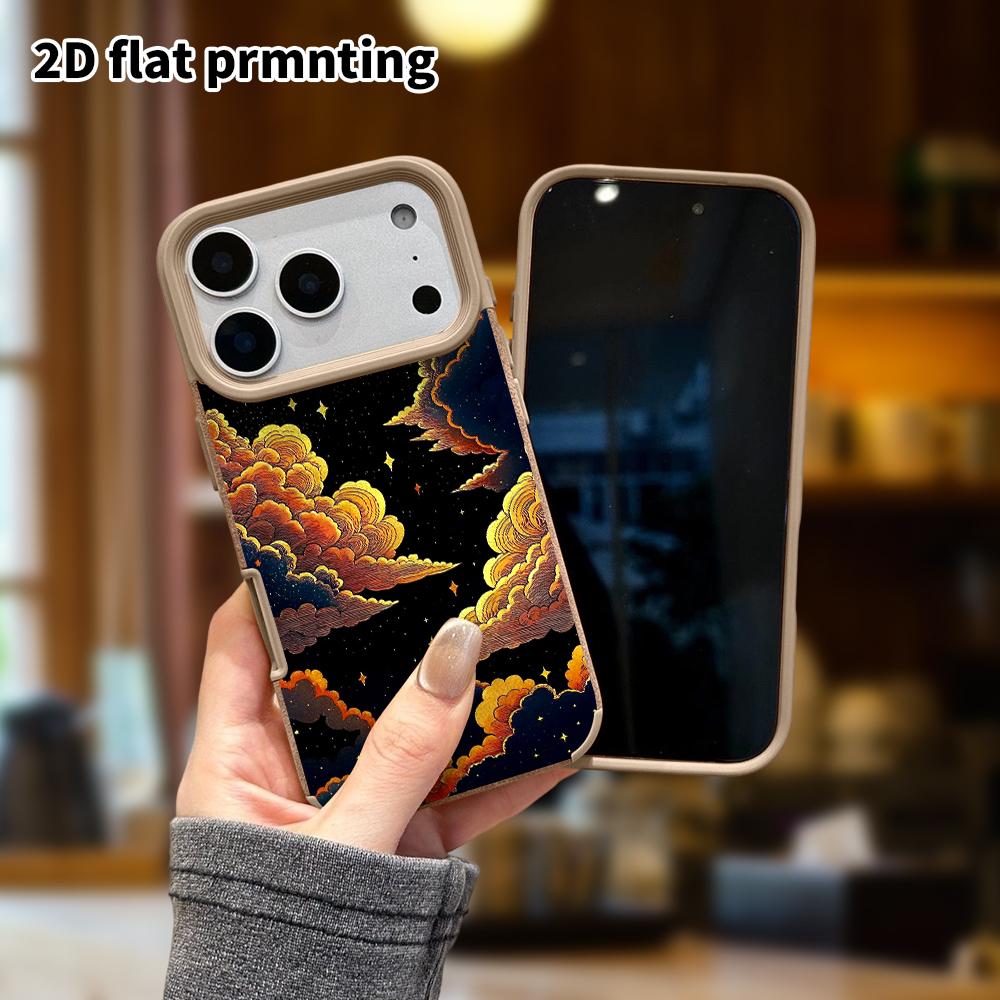 Phone Case: Lambskin 2D Flat Samsung Galaxy A34 A35 M05 M06 S20 S22 S21 FE Plus 5G Protective Case, Cloud Pattern Starry Sky, Christmas and Halloween 