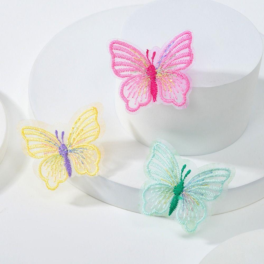 100PCS Colorful Lace Butterfly Patch Single-layer 3D Butterfly Butterfly Appliques Exquisite DIY Accessories