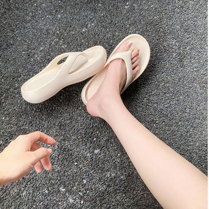 

Fashion silver platform flip flops women casual EVA thick bottom slippers female beach shoes woman thong sandalias mujer 2025 34 белый