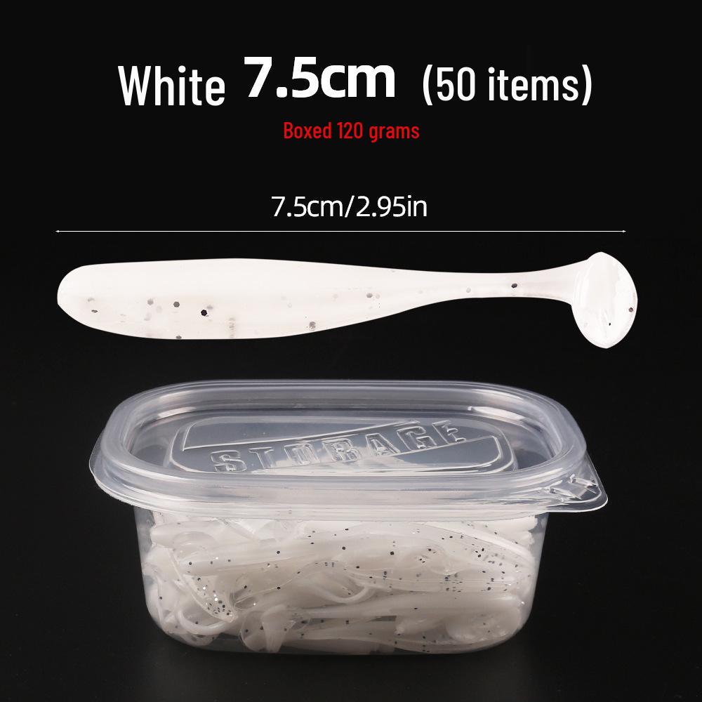 50pcs Two-Tone T-Tail Soft Baits: Freshwater Bass & Mandarin Fish Lures with Micro Object Long Cast Design