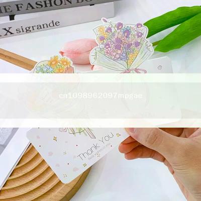 10Pcs New Year Greeting Card with Flower Bouquet ,Small Wishes Card for Valentine's/Mother's Day, Florist & Bakery Matching Card