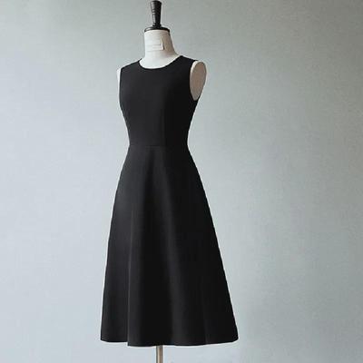Australian Classic Little Black Dress: 3D Draped, Off-Shoulder, Sleeveless, A-Line for Slimming Spring/Summer Elegance.