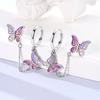 New 925 Silver Earrings Butterfly Sunflower Luminous Firefly Iris Hoop Earring For Women Making Jewelry Gift