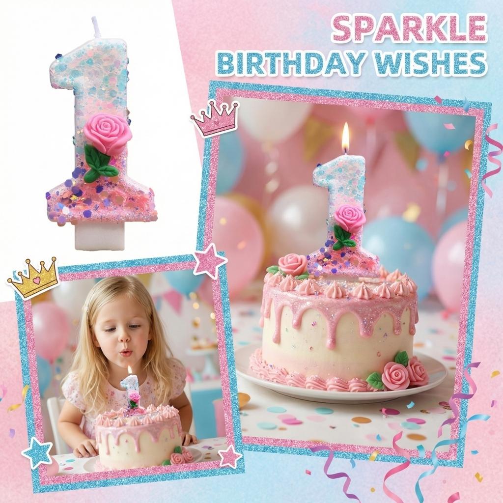 Fashion Cartoon Creative Birthday Candles Party Digital Candles