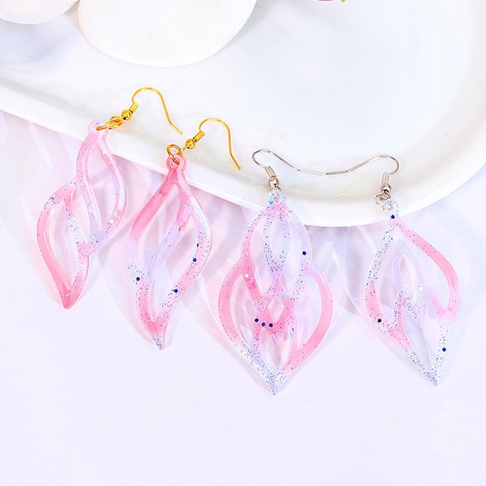 Geometric Earrings Mold Zcargel 4PCS Hollow Geometric Earrings Mold Casting Silicone Earring Resin Molds DIY Earring Mold for Jewelry Pendants